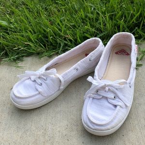 White Roxy Skooner Boat Shoes